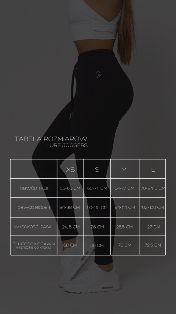 tabela rozmiarów - lure joggers