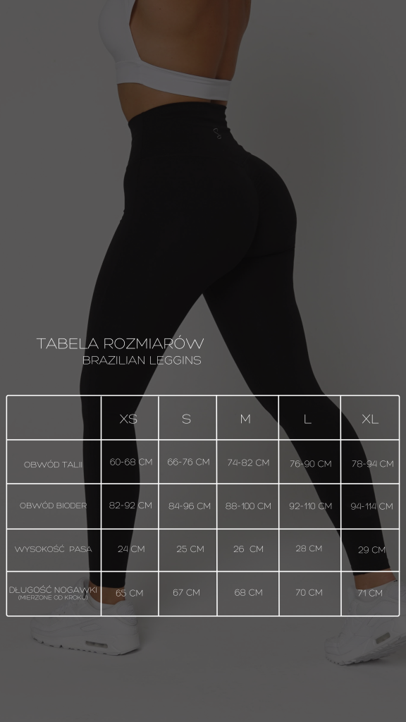 tabela rozmiarów - brazilian leggins