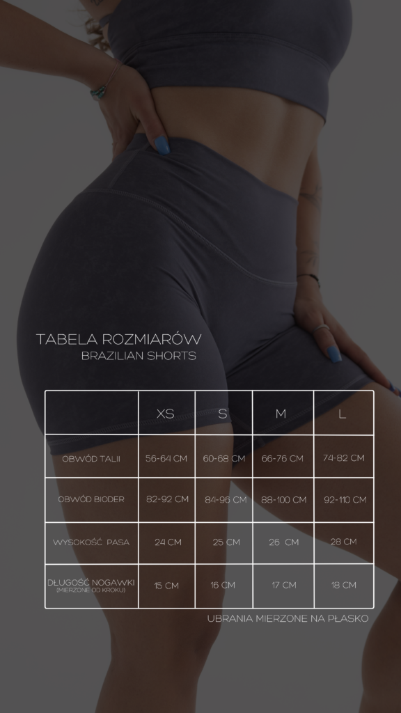 tabela rozmiarów - brazilian shorts